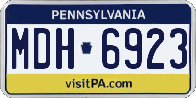 PA license plate MDH6923