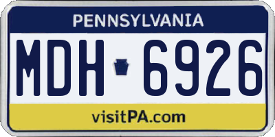 PA license plate MDH6926