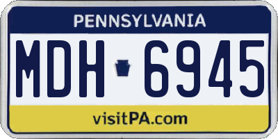 PA license plate MDH6945