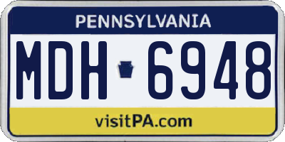 PA license plate MDH6948