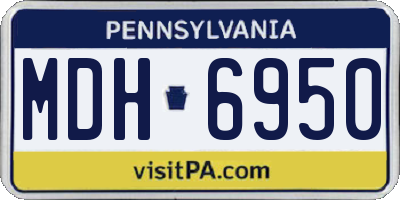 PA license plate MDH6950