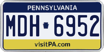 PA license plate MDH6952