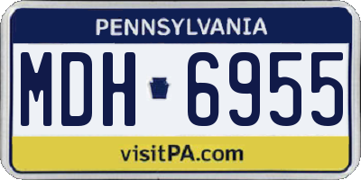 PA license plate MDH6955