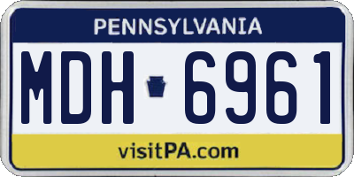 PA license plate MDH6961