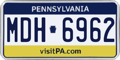 PA license plate MDH6962