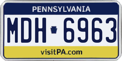 PA license plate MDH6963