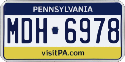 PA license plate MDH6978