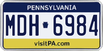 PA license plate MDH6984
