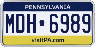 PA license plate MDH6989
