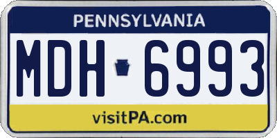 PA license plate MDH6993
