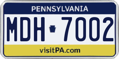 PA license plate MDH7002