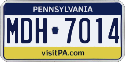 PA license plate MDH7014