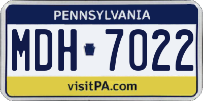 PA license plate MDH7022