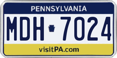 PA license plate MDH7024