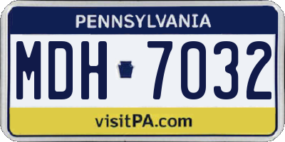 PA license plate MDH7032