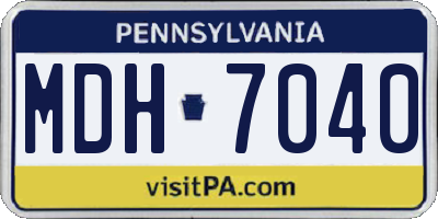 PA license plate MDH7040