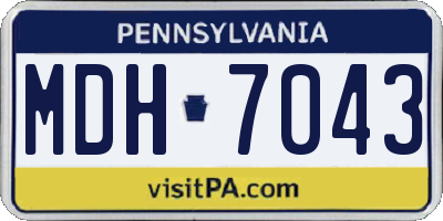 PA license plate MDH7043