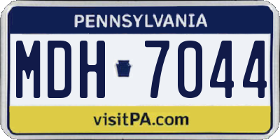 PA license plate MDH7044