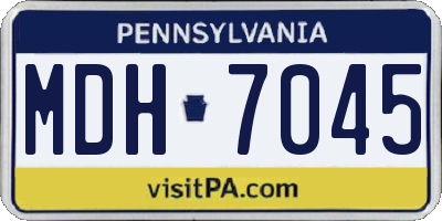 PA license plate MDH7045