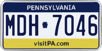 PA license plate MDH7046