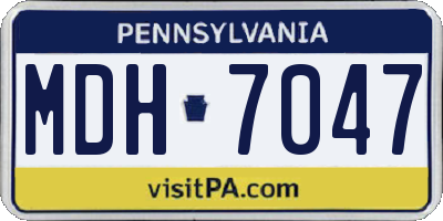 PA license plate MDH7047