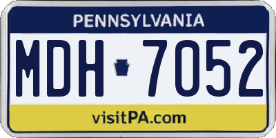 PA license plate MDH7052