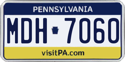 PA license plate MDH7060