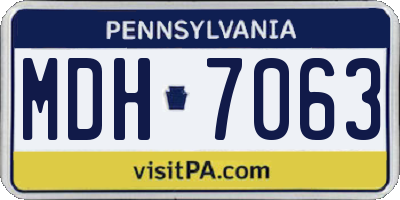PA license plate MDH7063