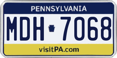 PA license plate MDH7068