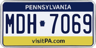 PA license plate MDH7069