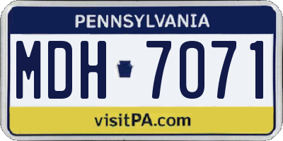 PA license plate MDH7071