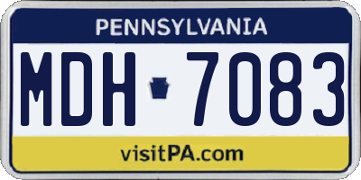 PA license plate MDH7083