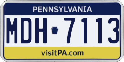 PA license plate MDH7113