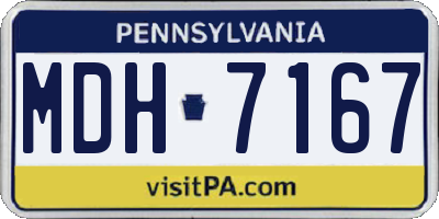 PA license plate MDH7167