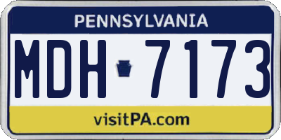 PA license plate MDH7173
