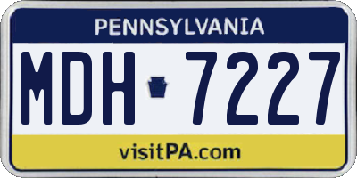 PA license plate MDH7227