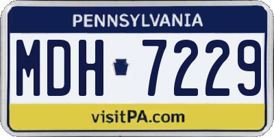 PA license plate MDH7229