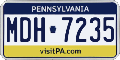 PA license plate MDH7235