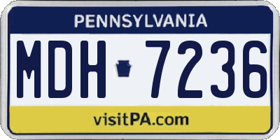 PA license plate MDH7236