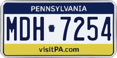 PA license plate MDH7254
