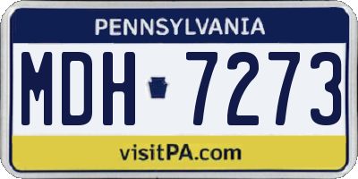 PA license plate MDH7273