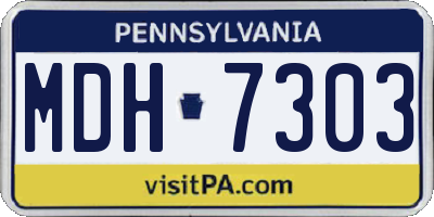 PA license plate MDH7303