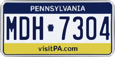 PA license plate MDH7304