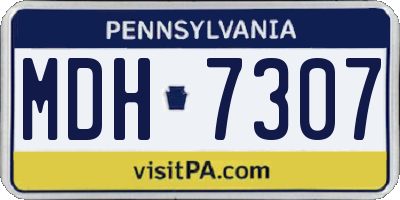 PA license plate MDH7307