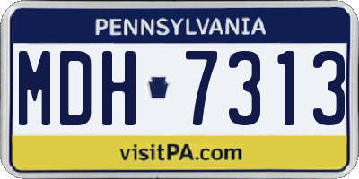 PA license plate MDH7313