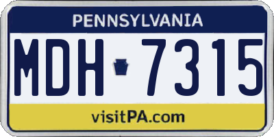 PA license plate MDH7315