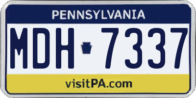 PA license plate MDH7337
