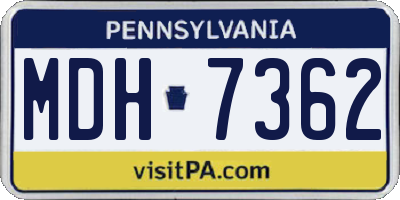 PA license plate MDH7362