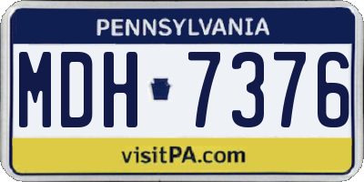 PA license plate MDH7376