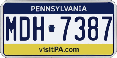 PA license plate MDH7387